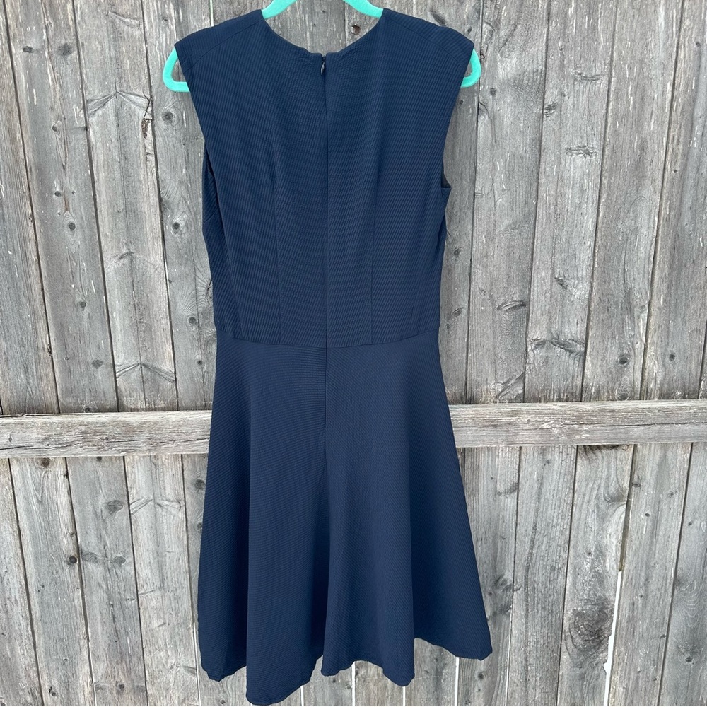 MM. LAFLEUR Navy MIDI Cap Sleeve Fit And Flare A-Line Skater Dress Sz 4 - Picture 9 of 10